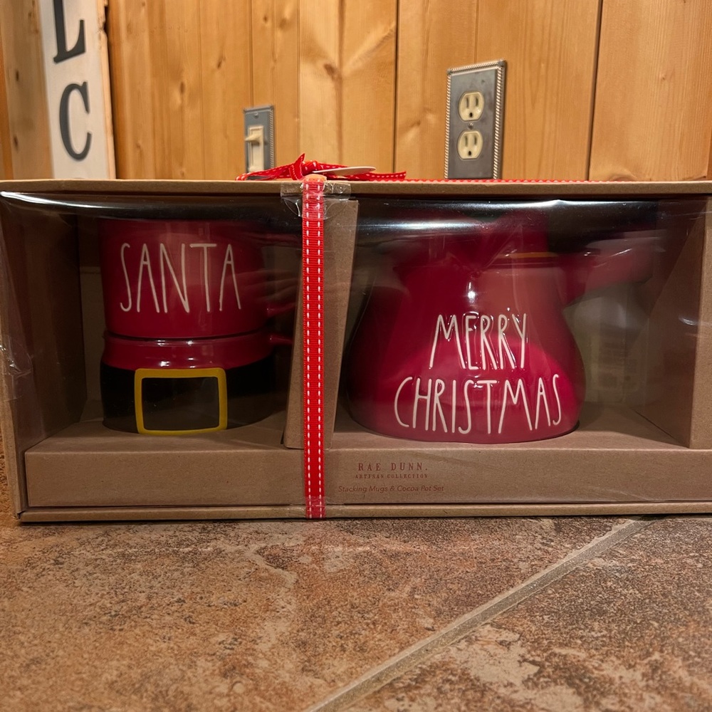 Rae Dunn Santa Hot Cocoa Set